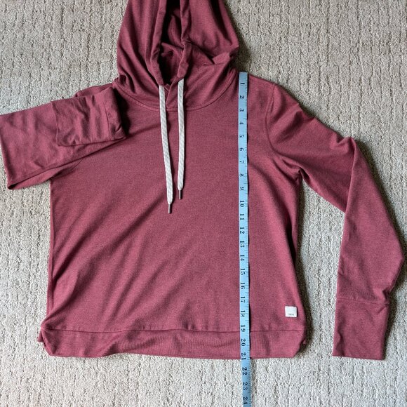Vuori Halo Essential Hoodie DreamKnit Womens XS Currant Heather Pullover - Picture 8 of 9